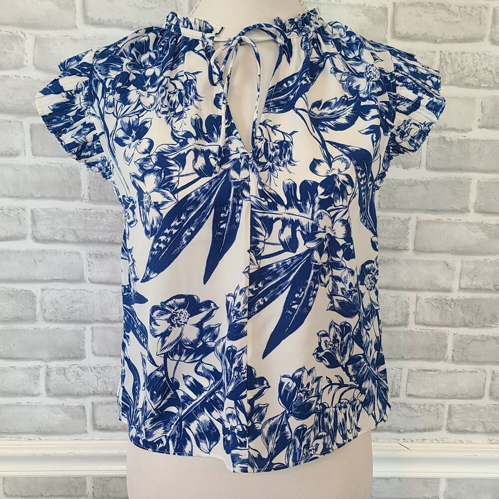 Abercrombie & Fitch Ruffle Angel Sleeve Top NEW Romantic Cottage Coastal $50